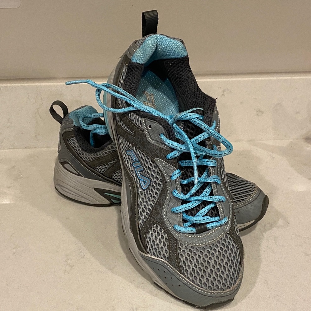 Fila Gray and Blue Women's Athletic Sneakers